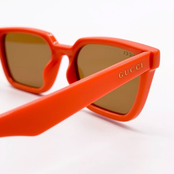 NEW GUCCI GG1539S 004 CAT EYE ORANGE BROWN WOMEN SUNGLASSES GUCCI - Picture 8 of 12
